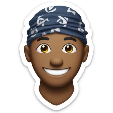 Smily face with a bandanna  sticker