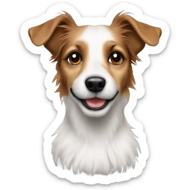 Cute long haired jack russel  sticker