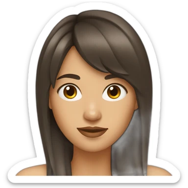 Femme brune frange sticker