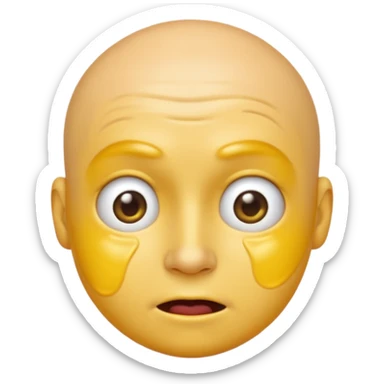 I want the emoji to be dizzy and sweaty and sweaty and transparent with yellow skin color and bald like all emoji’s  sticker