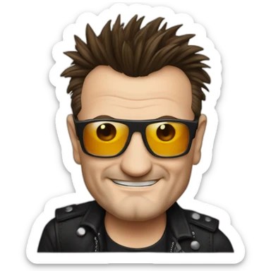 Bono u2 whit beer sticker
