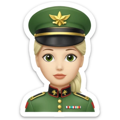 Green toy solider woman sticker