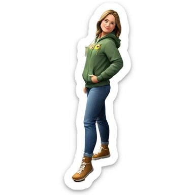 girl outdoors at night sticker