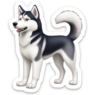Realistic husky full body sticker