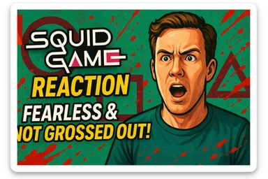 Ep 1 react a squid game de netflix defi ne pas avoir peur et pas être dégouté du sang  sticker