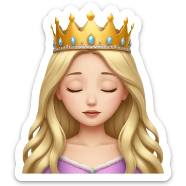 a beautiful princess closing her eyes calmly sticker