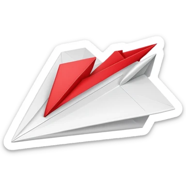 Paper airplane with heartbeat behind  sticker