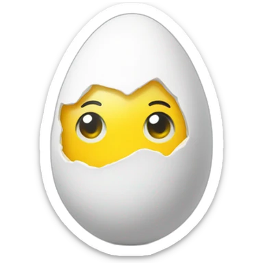 white egg with a yellow tee-shirt sticker