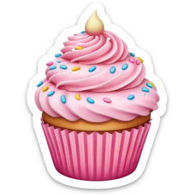 Cupcake with pink icing sticker