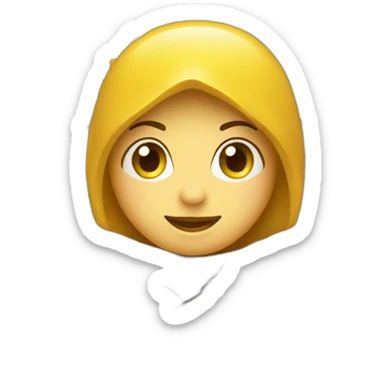 Yellow love face emoji with kuffiyeh heart sticker