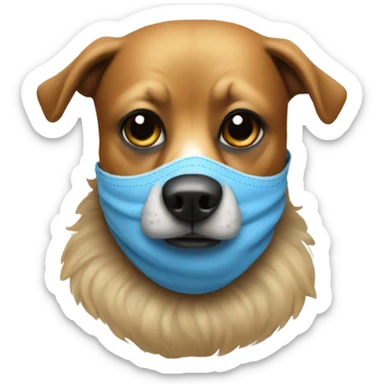 Dog warring a ski mask sticker