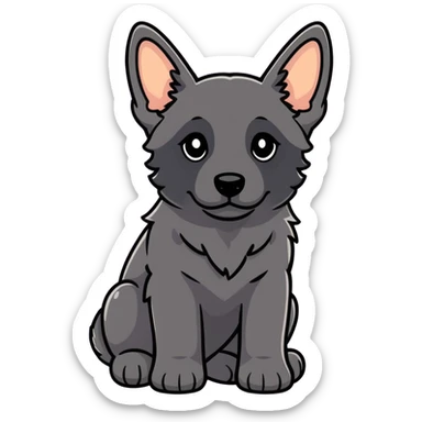 Black German Shepherd puppy sticker