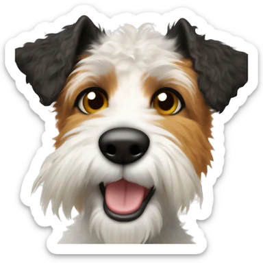 Rough-haired Fox Terrier with Black Ear sticker