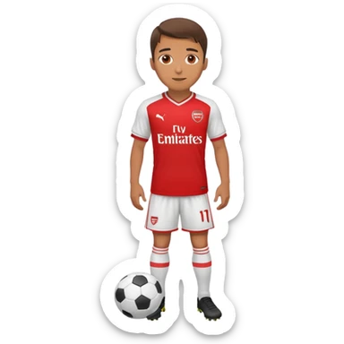 Soccer player in red Arsenal jersey sticker