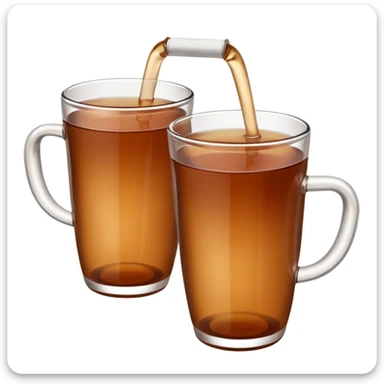 two brown mate tea cups, 500ml, plastic, clinking, no face, no straw, no handle, not in a cup, white background, slightly tilted angle sticker