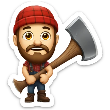 Lumberjack with axe winter sticker