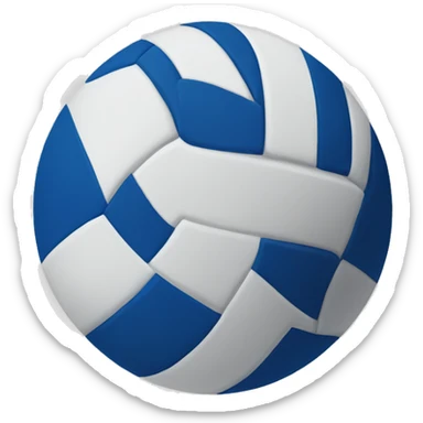 Blue and white stripes volleyball sticker