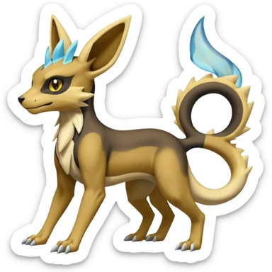 Manectric-Electrike-Lucio-Cubone-Umbreon-Marowak-Draco-Fakémon-hybrid-creature (full body), 4 legs sticker