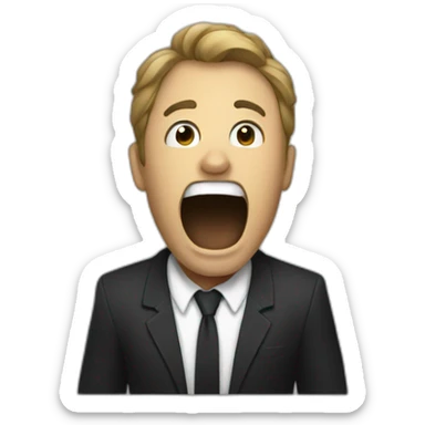 a silhouete man screaming to the ground sticker