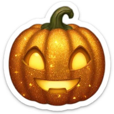 glitter pumpkin sticker