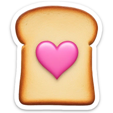 toast with pink heart sticker