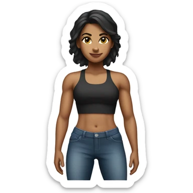 a female latina with muscular thighs  sticker