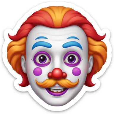 clowns with mustache sticker