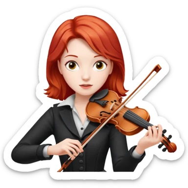 RED HAIR  FEMALE VIOLINIST sticker