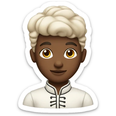 colonial boy with bun sticker