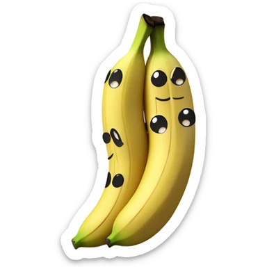 2 bananas wearing striped pajamas  sticker