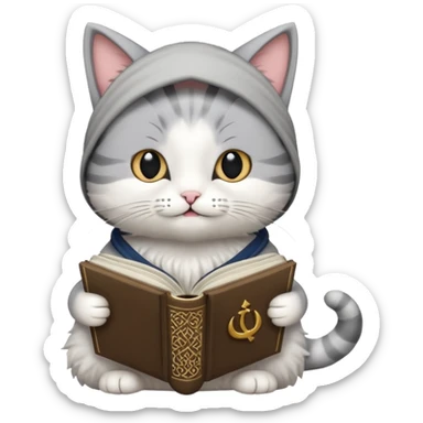 A cat recite quran sticker