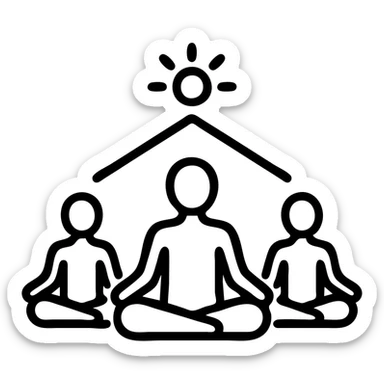 icon on the theme of yoga retreat classes.  sticker
