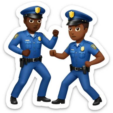 a citizen fighting a police officer sticker