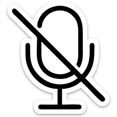 microphone crossed out, modern look sticker