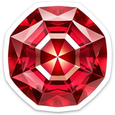 ruby with gold sticker
