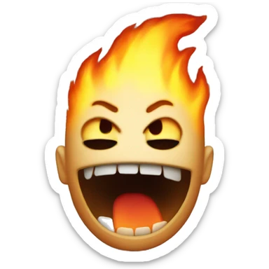 Freaky emoji with fire sticker