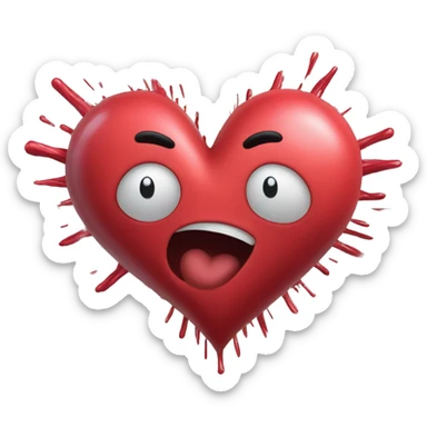 Heart exploding from love sticker