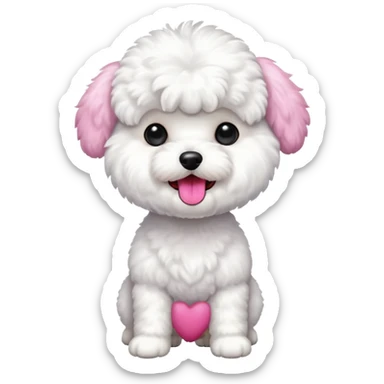 a full body of cute bichon frise sticker