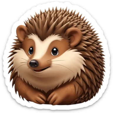 brown hedgehog groom sticker