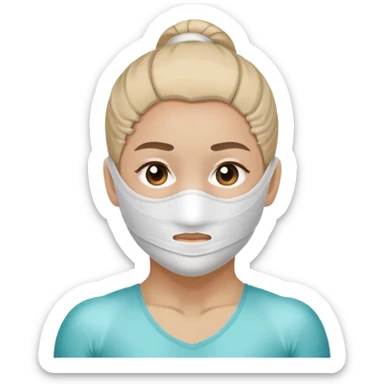 Gymnast's face in a bandage sticker