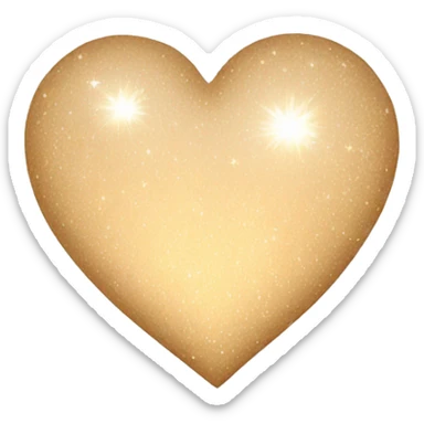 Beige heart with sparkles sticker