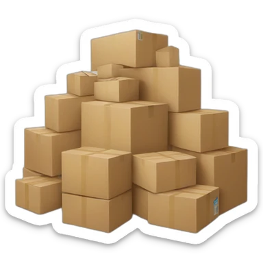 pile of boxes sticker
