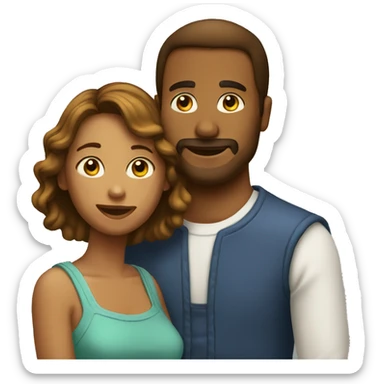 Mulher beijando homem sticker