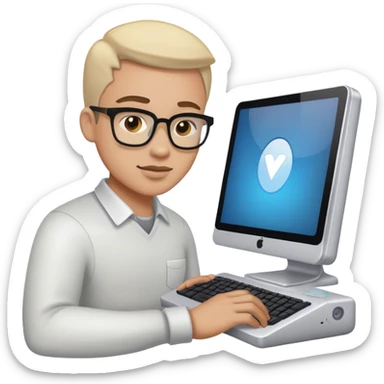 men have a pc working on it sticker