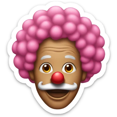 Clown with pink afro sticker