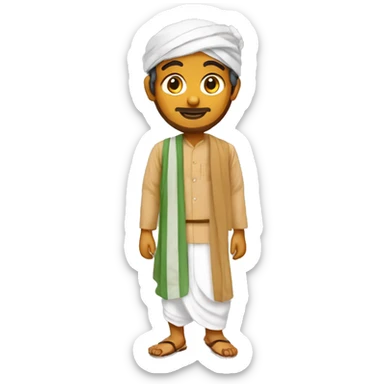 Make a Bengali man wear a lungi traditional Bengal Islam dress and hat sticker