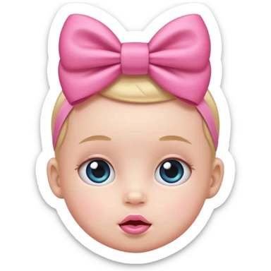 Baby with pink bow sticker