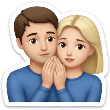 Girl touching his face with both hand, and smoothly rubbing the face sticker