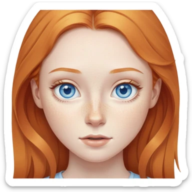 pale ginger girl with blue eyes and freckles  sticker