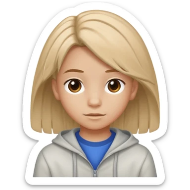 Un niño de 13 años con pelo de Alucin y ropa de alucin sticker